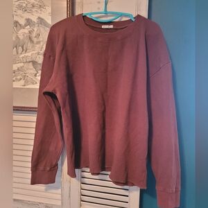 Reformation Brown Waffle Knit Top